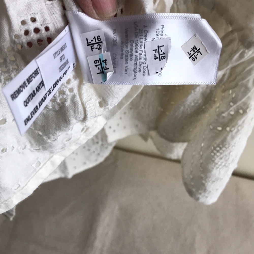 NWT Madewell size 1X Plus Rosalie Tie-Strap Top in White Geo Eyelet Sweet Summer - Picture 12 of 12